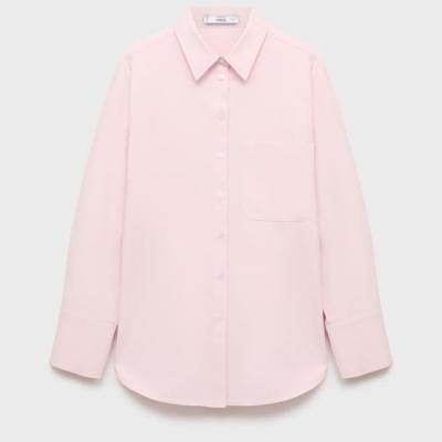 Oversized poplin button-up shirt